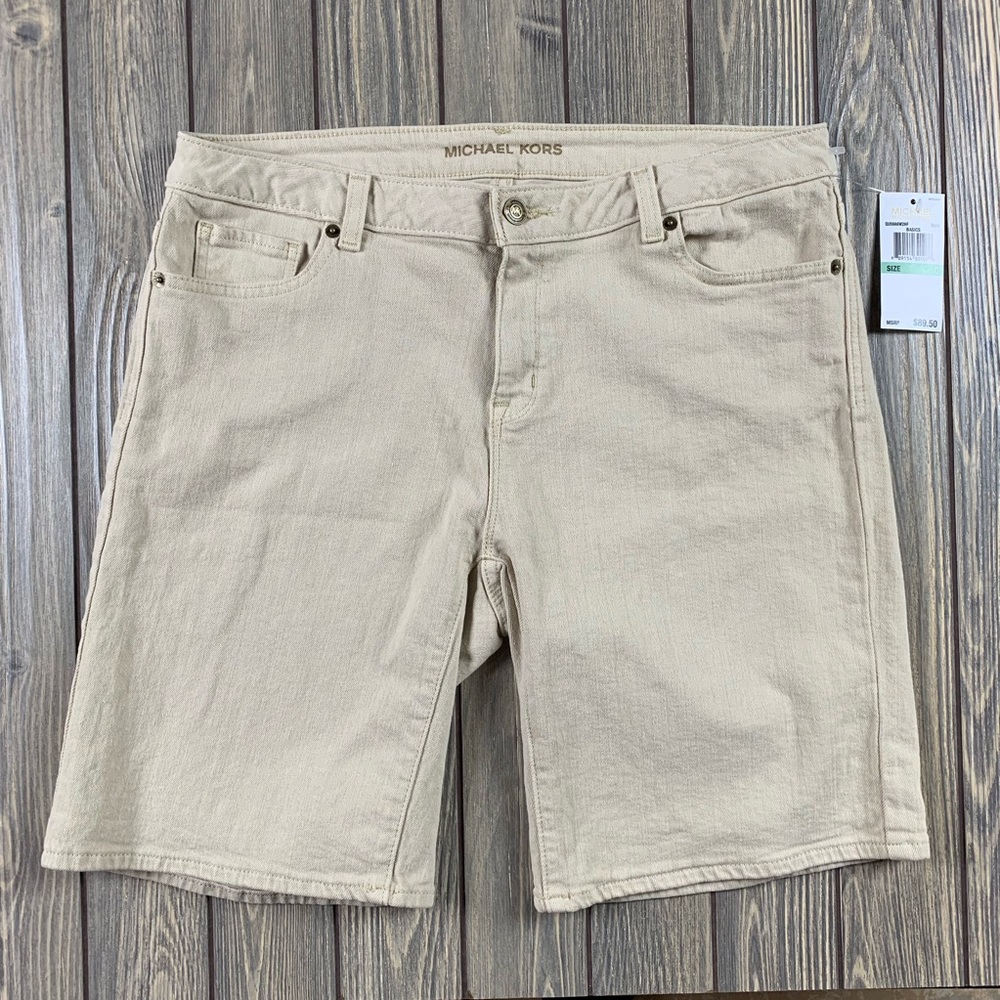 MICHAEL KORS NWT Denim Shorts Tan Size 8